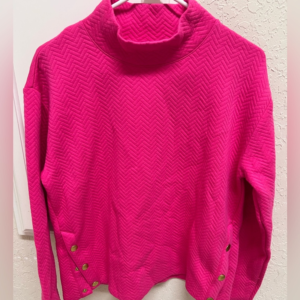 J. Crew Vibrant Pink Cowl Neck Sweater